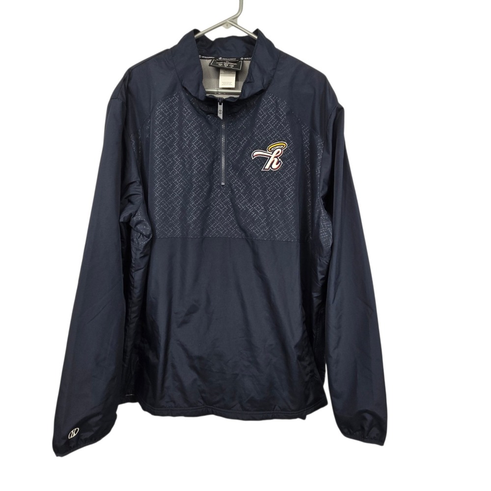Holloway Midwest Halos 1/4 Zip Jacket Mens XXL Navy Blue Pockets Travel Baseball